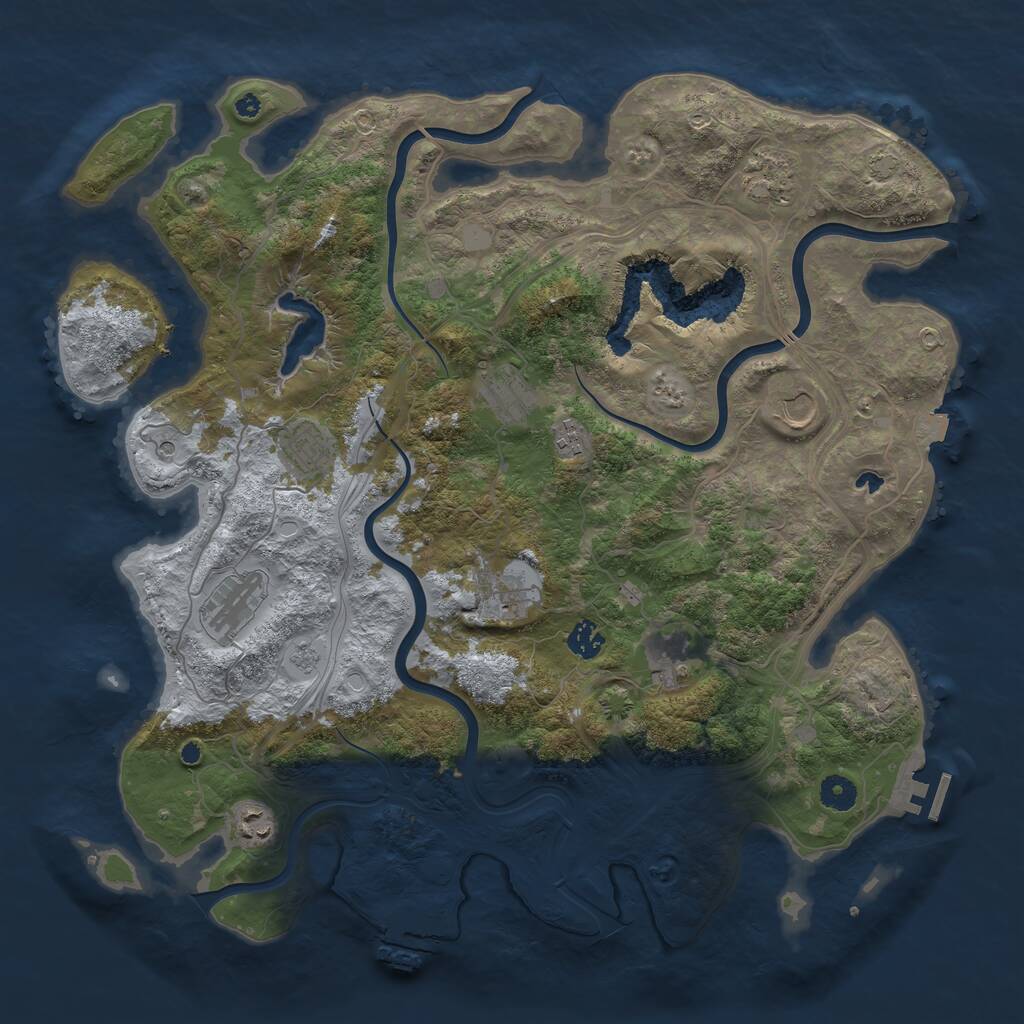 Rust Map: Procedural Map, Size: 4250, Seed: 1987427453, 16 Monuments