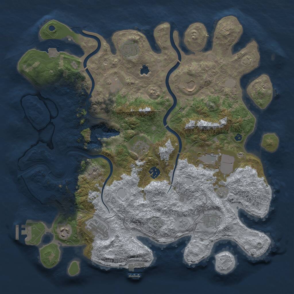 Rust Map: Procedural Map, Size: 4000, Seed: 1857417551, 16 Monuments