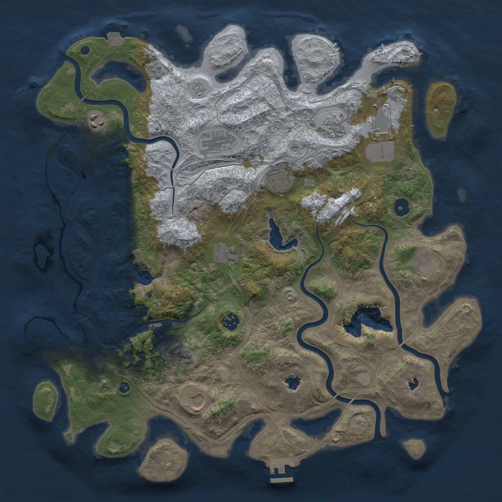 Rust Map: Procedural Map, Size: 4500, Seed: 32028, 15 Monuments