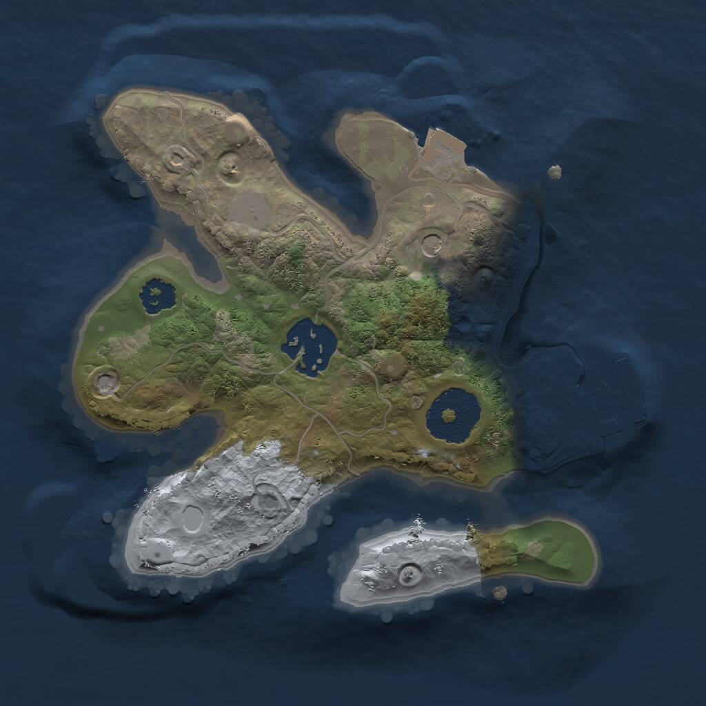 Rust Map: Procedural Map, Size: 2000, Seed: 1370052062, 4 Monuments