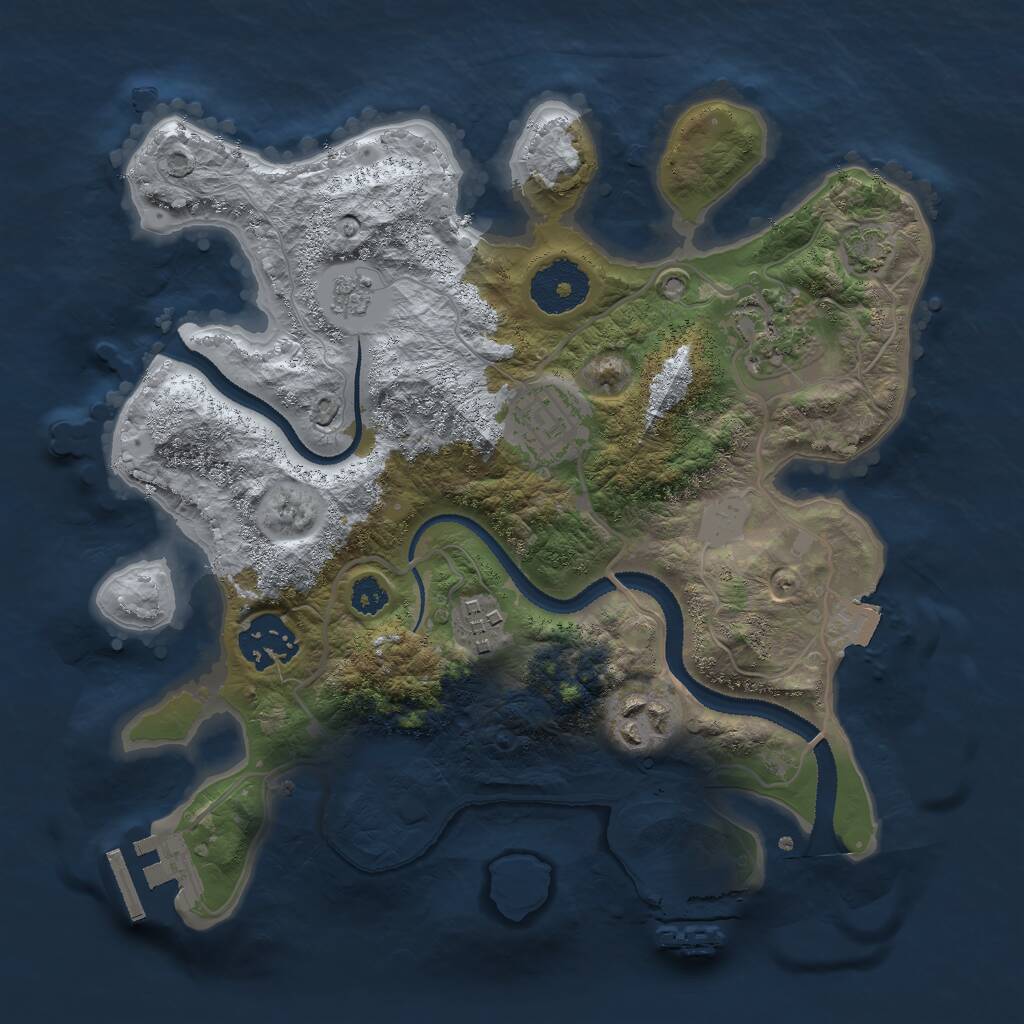 Rust Map: Procedural Map, Size: 2800, Seed: 30144, 10 Monuments