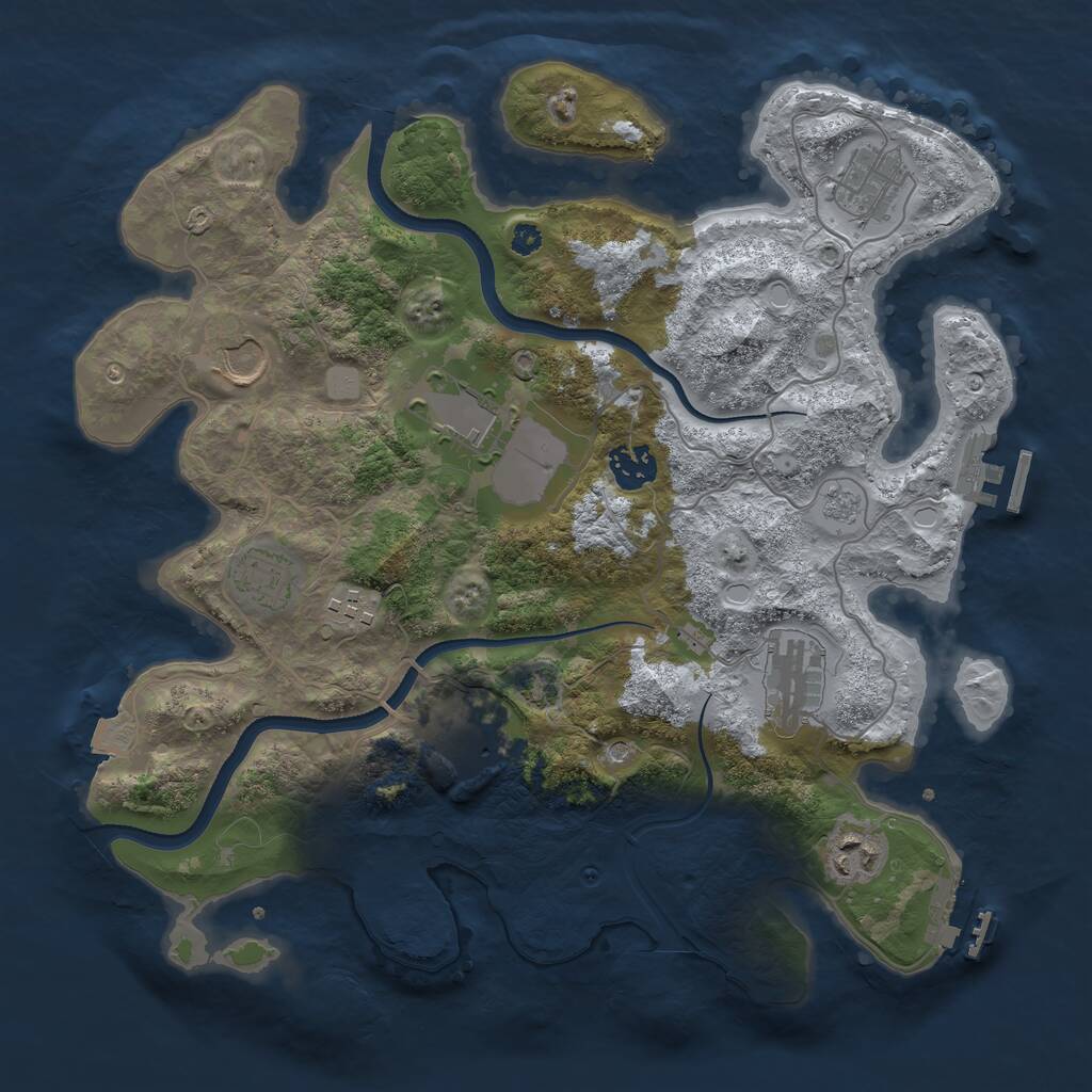 Rust Map: Procedural Map, Size: 3500, Seed: 1003072025, 15 Monuments