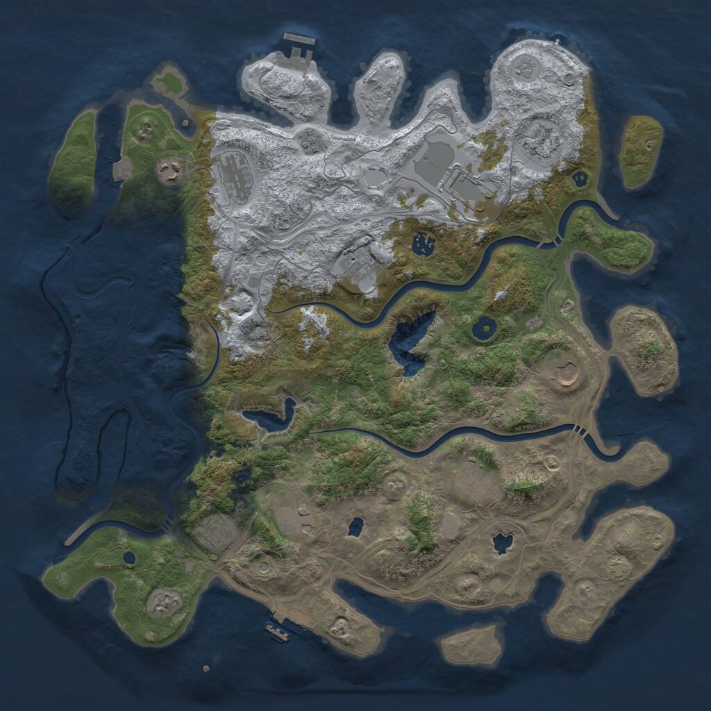 Rust Map: Procedural Map, Size: 4500, Seed: 255851308, 17 Monuments