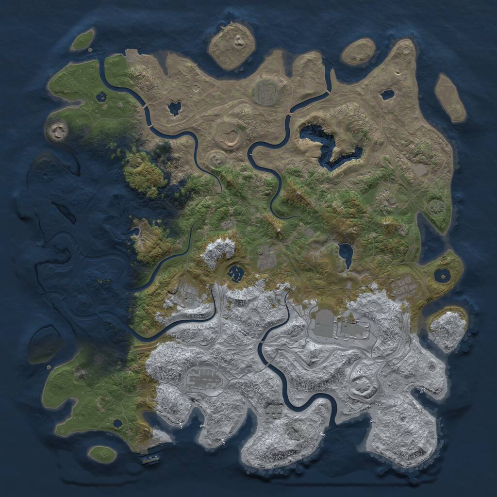 Rust Map: Procedural Map, Size: 4700, Seed: 643840856, 17 Monuments