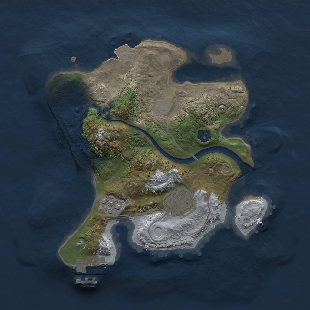 Rust Map: Procedural Map, Size: 2300, Seed: 1496032, 5 Monuments