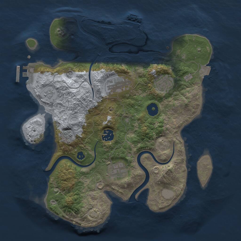 Rust Map: Procedural Map, Size: 3000, Seed: 89196, 11 Monuments