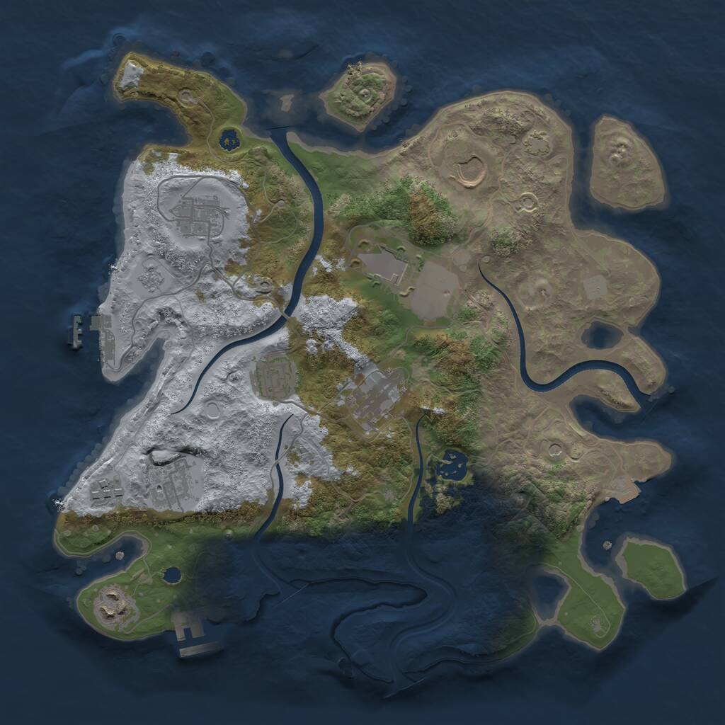 Rust Map: Procedural Map, Size: 3500, Seed: 61896, 15 Monuments