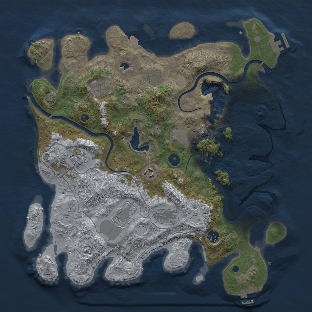 Rust Map: Procedural Map, Size: 4000, Seed: 1519475934, 15 Monuments