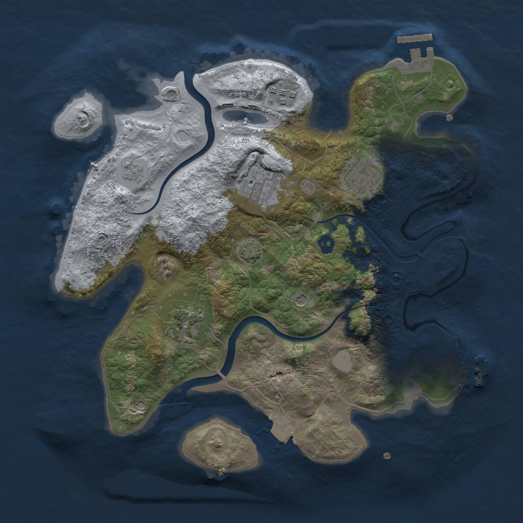 Rust Map: Procedural Map, Size: 3000, Seed: 835983550, 10 Monuments