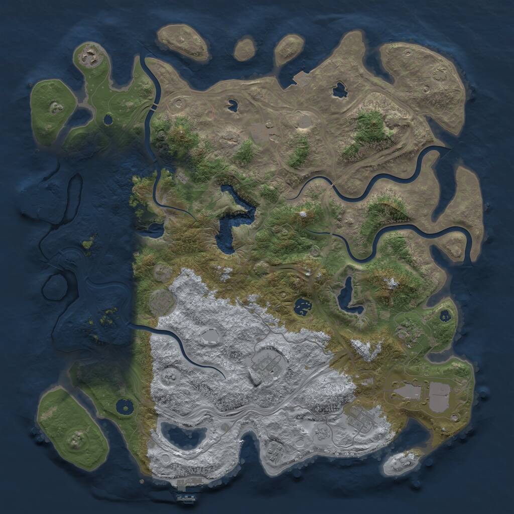 Rust Map: Procedural Map, Size: 4500, Seed: 2011548645, 15 Monuments