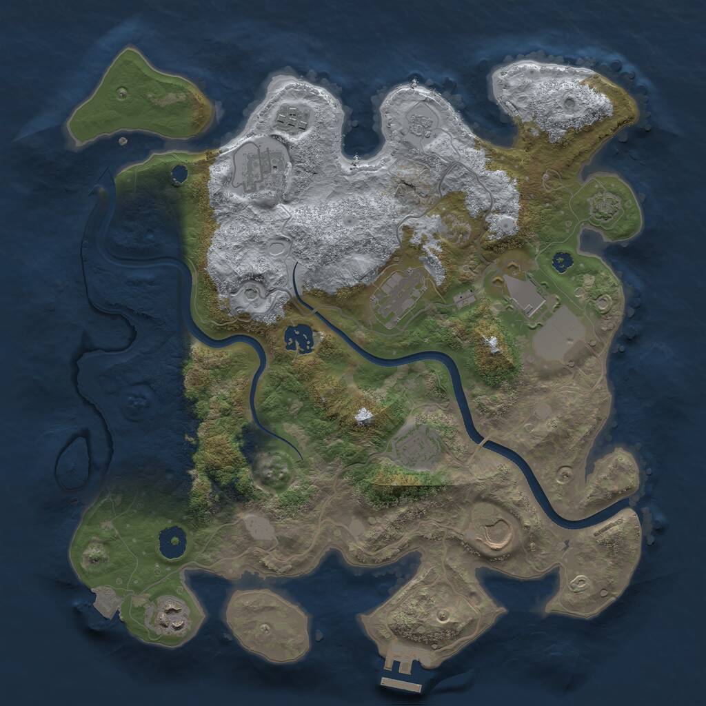 Rust Map: Procedural Map, Size: 3500, Seed: 95730, 13 Monuments