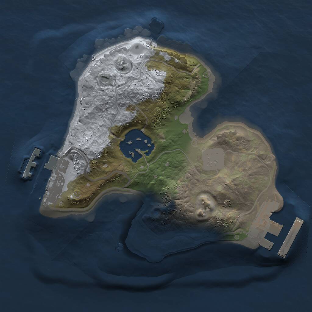 Rust Map: Procedural Map, Size: 1500, Seed: 1390172878, 4 Monuments