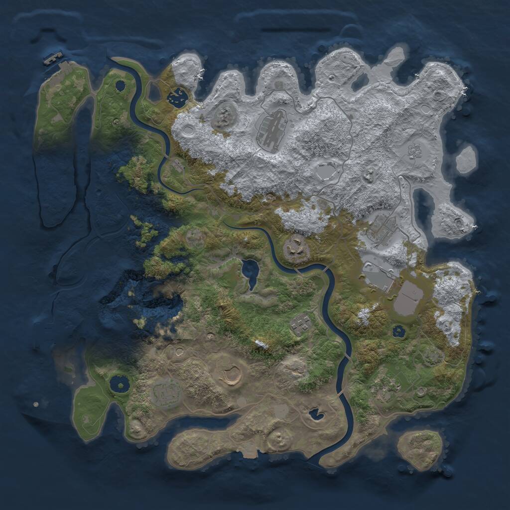Rust Map: Procedural Map, Size: 4000, Seed: 1665, 15 Monuments