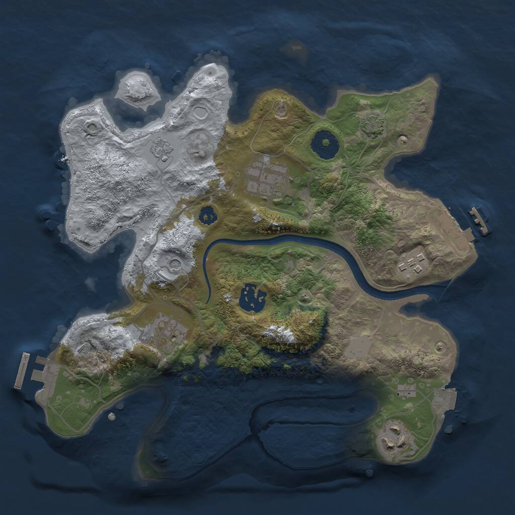 Rust Map: Procedural Map, Size: 2800, Seed: 845139, 11 Monuments
