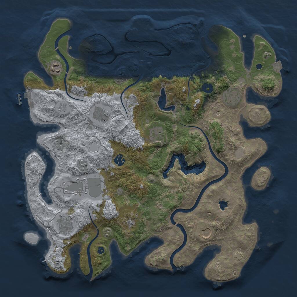 Rust Map: Procedural Map, Size: 4096, Seed: 363307171, 16 Monuments