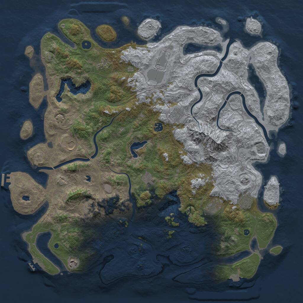 Rust Map: Procedural Map, Size: 5000, Seed: 1244173, 17 Monuments