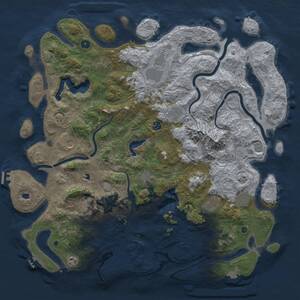 Thumbnail Rust Map: Procedural Map, Size: 5000, Seed: 1244173, 17 Monuments