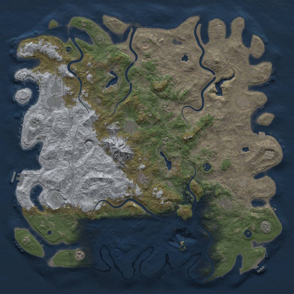 Rust Map: Procedural Map, Size: 5500, Seed: 2436524, 17 Monuments
