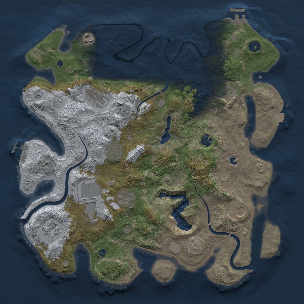 Rust Map: Procedural Map, Size: 4000, Seed: 1927699190, 16 Monuments