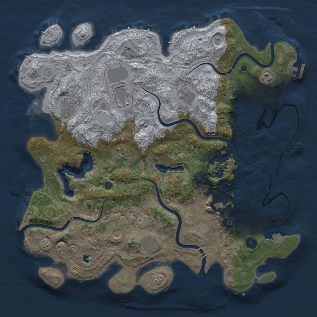Rust Map: Procedural Map, Size: 4250, Seed: 500684, 16 Monuments