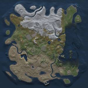 Thumbnail Rust Map: Procedural Map, Size: 4250, Seed: 345783320, 17 Monuments