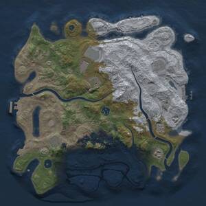 Thumbnail Rust Map: Procedural Map, Size: 3750, Seed: 1653521483, 15 Monuments