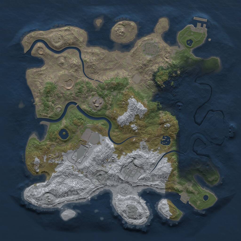 Rust Map: Procedural Map, Size: 3600, Seed: 515, 14 Monuments