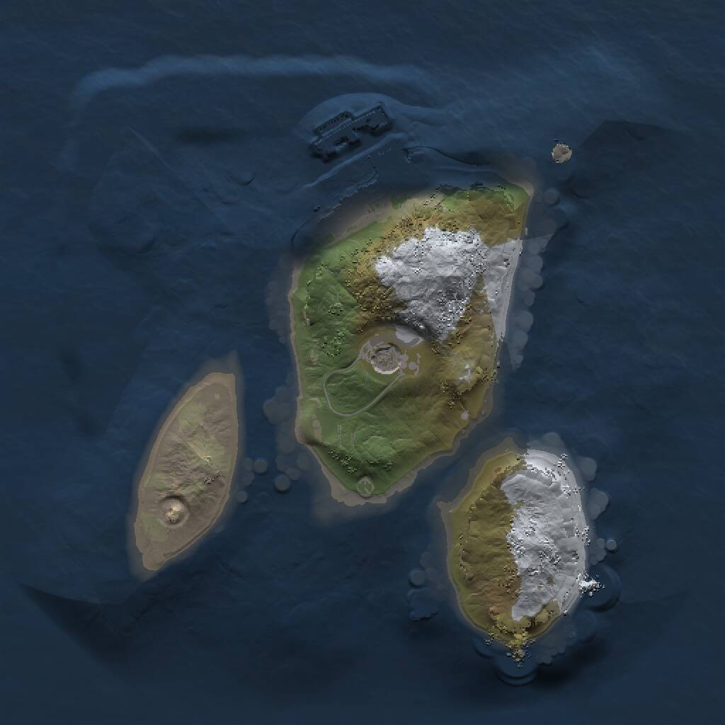 Rust Map: Procedural Map, Size: 1500, Seed: 1558594000, 3 Monuments