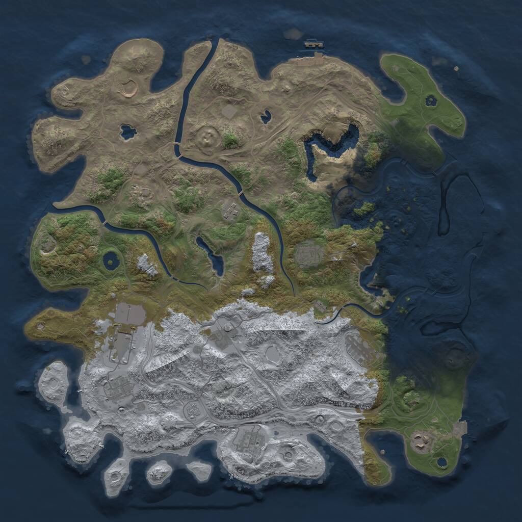 Rust Map: Procedural Map, Size: 4500, Seed: 978534995, 16 Monuments