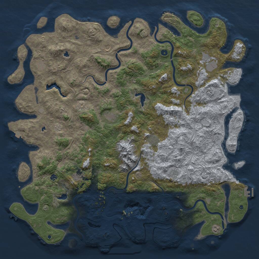 Rust Map: Procedural Map, Size: 6000, Seed: 1584012, 17 Monuments