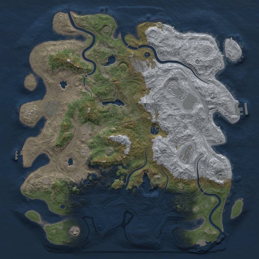 Rust Map: Procedural Map, Size: 4500, Seed: 1099144, 15 Monuments