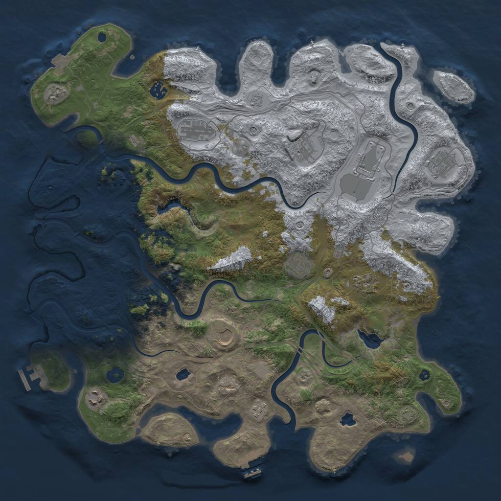 Rust Map: Procedural Map, Size: 4500, Seed: 558965016, 16 Monuments