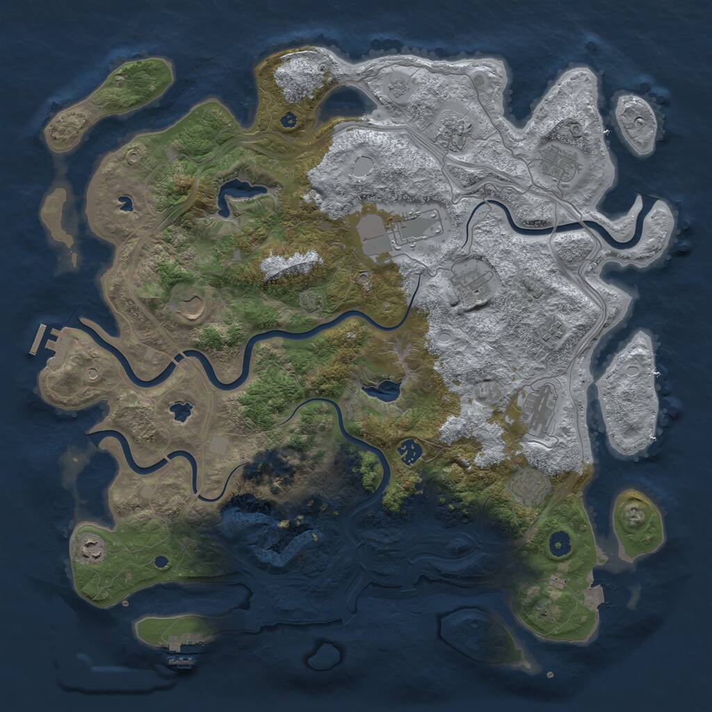 Rust Map: Procedural Map, Size: 4500, Seed: 745157897, 16 Monuments