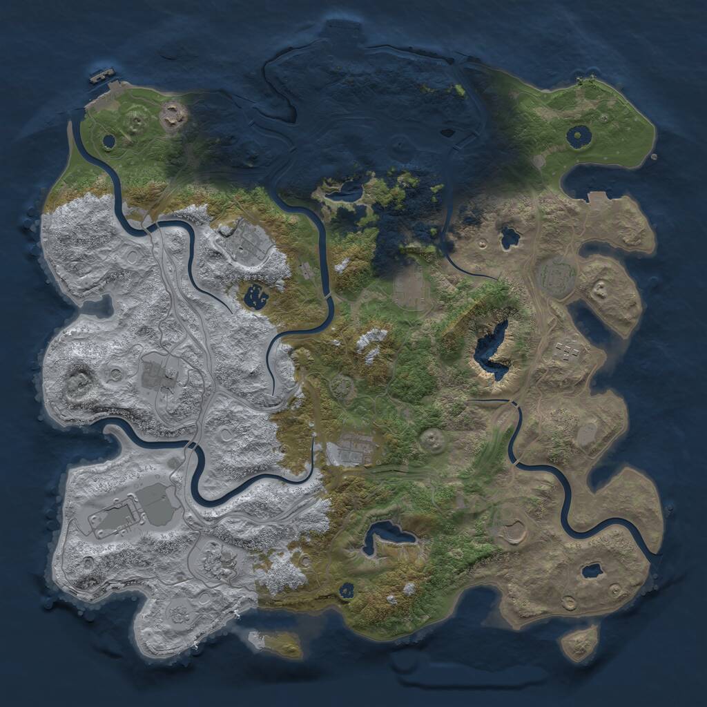 Rust Map: Procedural Map, Size: 4500, Seed: 17072025, 17 Monuments