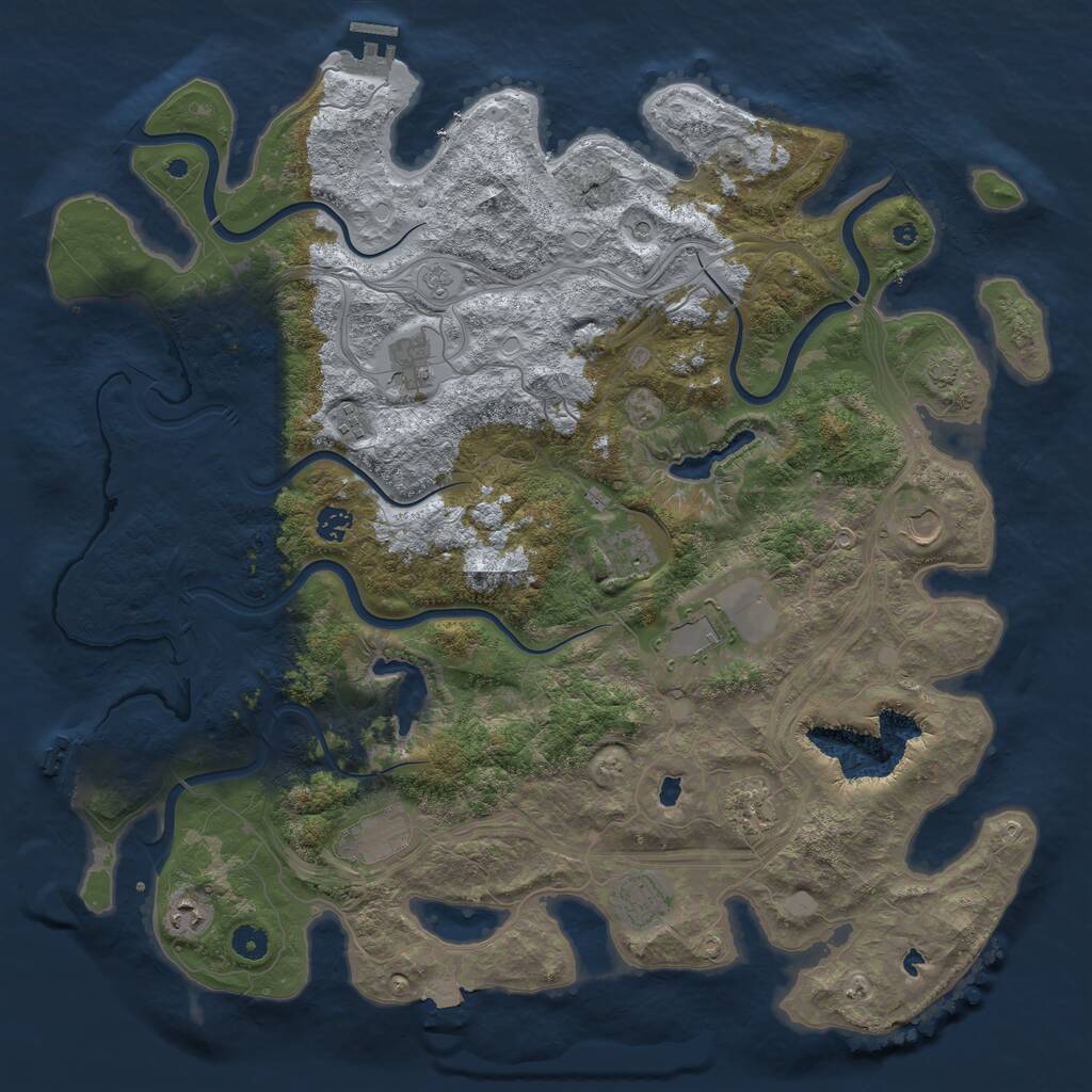 Rust Map: Procedural Map, Size: 4600, Seed: 170720252, 16 Monuments
