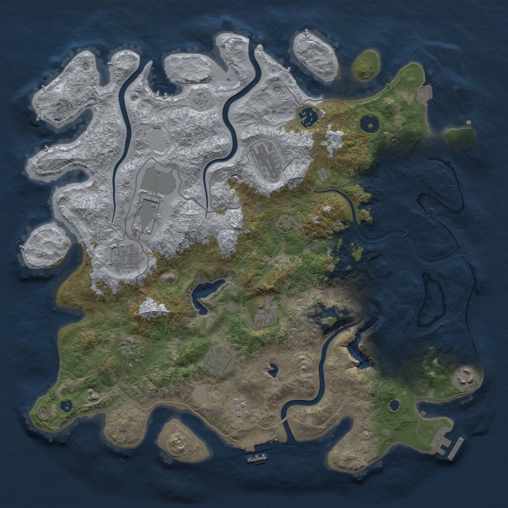 Rust Map: Procedural Map, Size: 4096, Seed: 1149215654, 15 Monuments