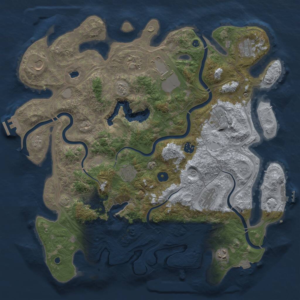 Rust Map: Procedural Map, Size: 4250, Seed: 982337013, 16 Monuments