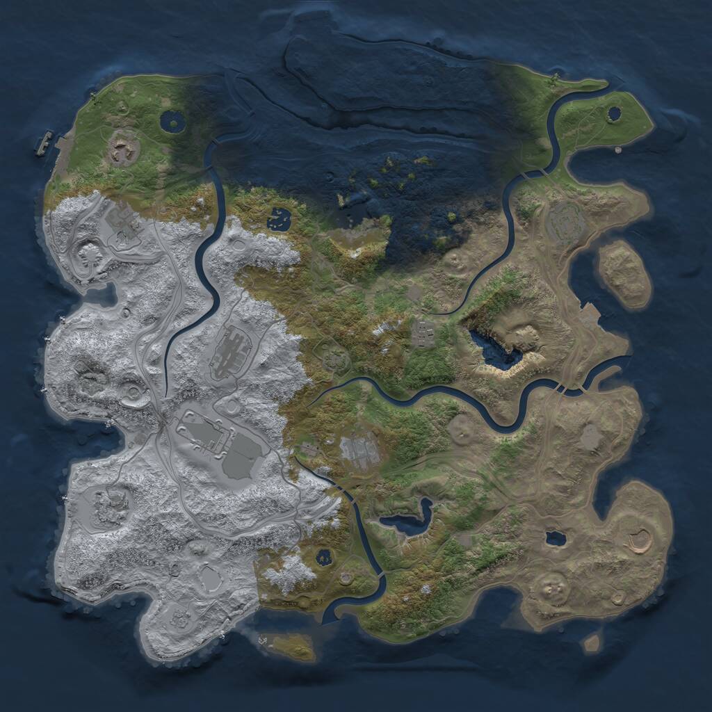 Rust Map: Procedural Map, Size: 4350, Seed: 17072025, 17 Monuments