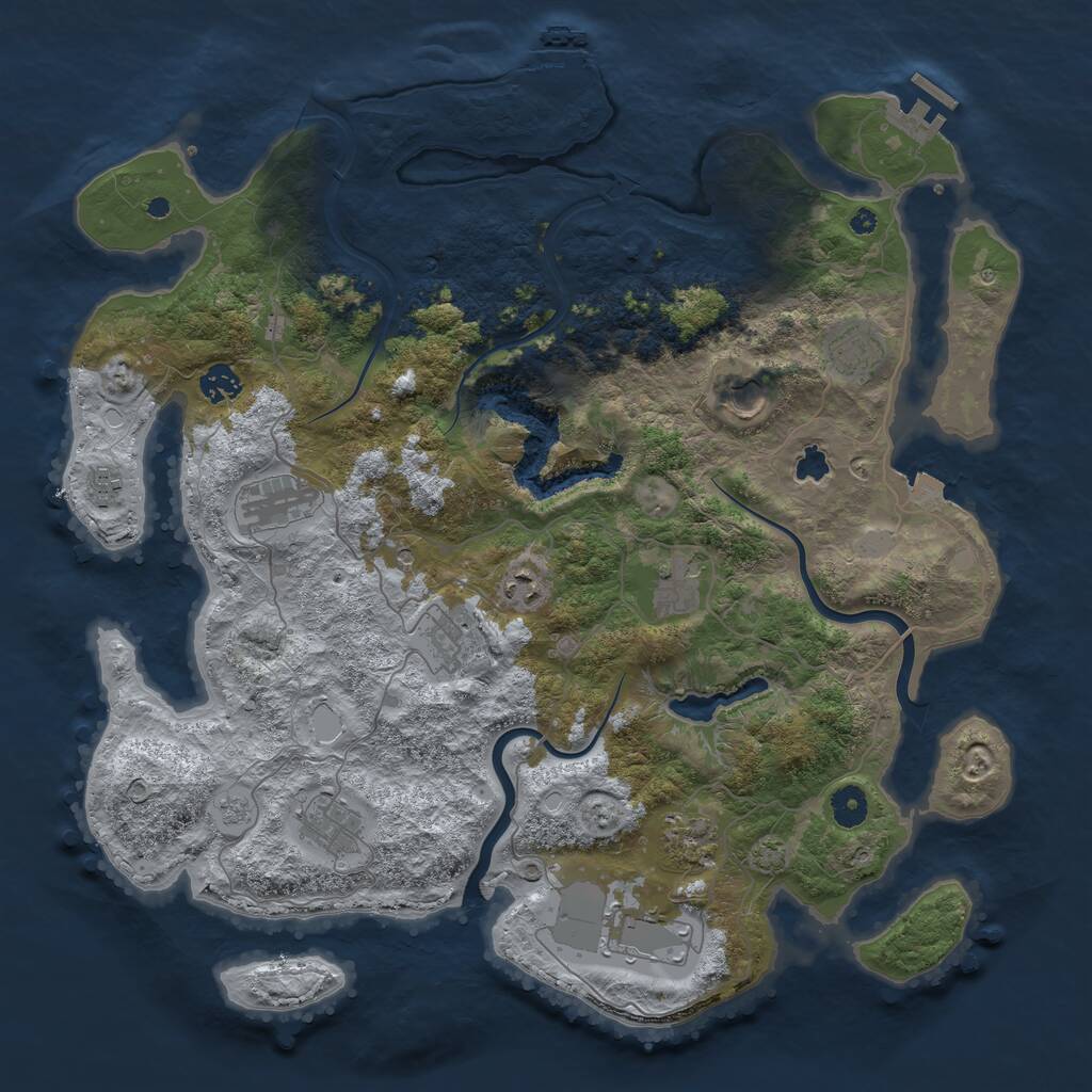 Rust Map: Procedural Map, Size: 4200, Seed: 275884260, 17 Monuments