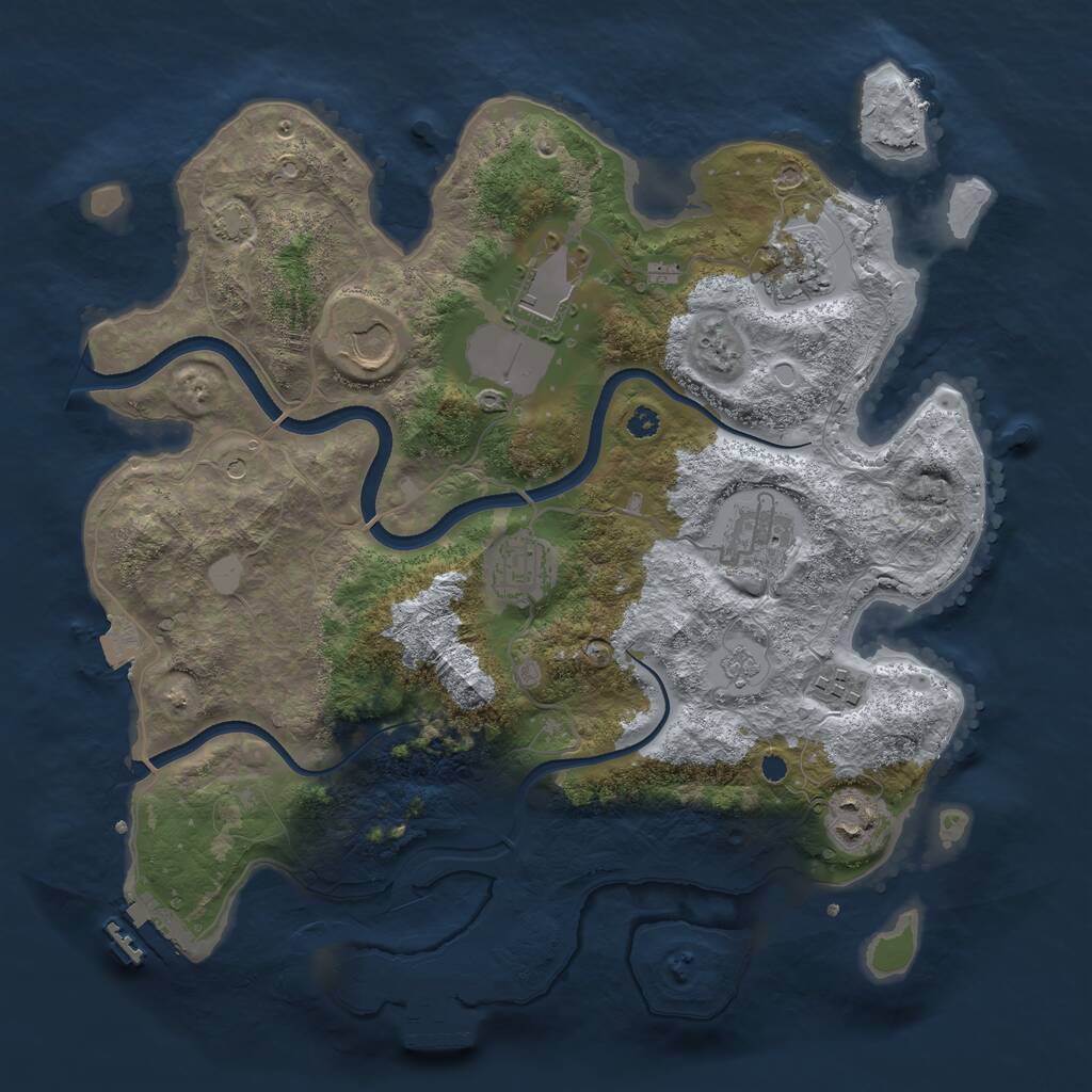 Rust Map: Procedural Map, Size: 3500, Seed: 871509031, 13 Monuments