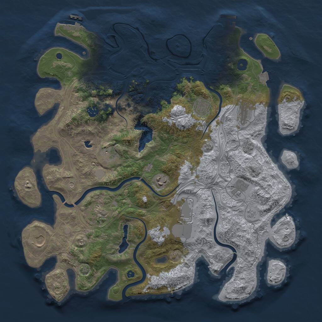 Rust Map: Procedural Map, Size: 4250, Seed: 251693600, 16 Monuments