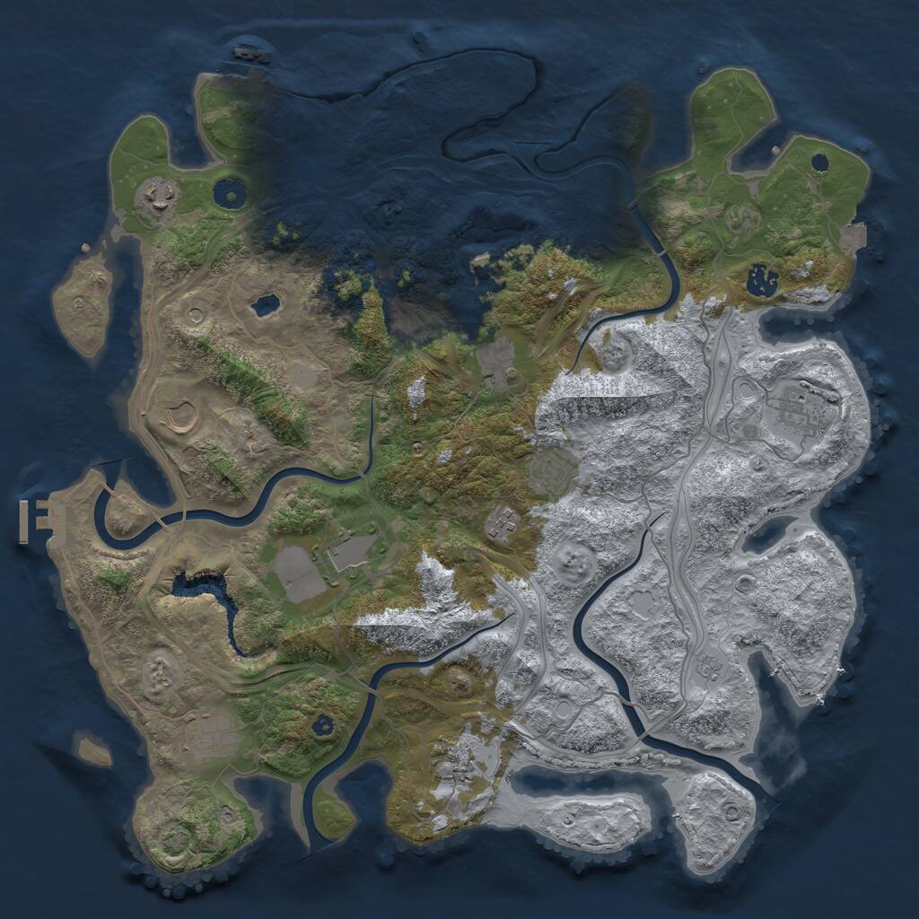 Rust Map: Procedural Map, Size: 4250, Seed: 686935750, 16 Monuments