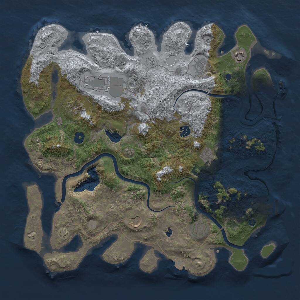 Rust Map: Procedural Map, Size: 4000, Seed: 655439928, 15 Monuments