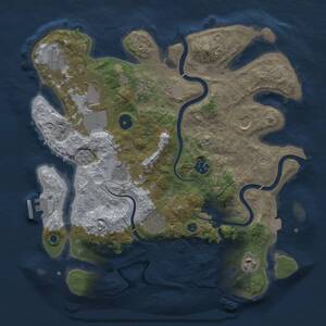 Thumbnail Rust Map: Procedural Map, Size: 3500, Seed: 280632239, 15 Monuments