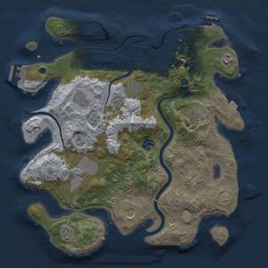 Thumbnail Rust Map: Procedural Map, Size: 3500, Seed: 843627820, 14 Monuments