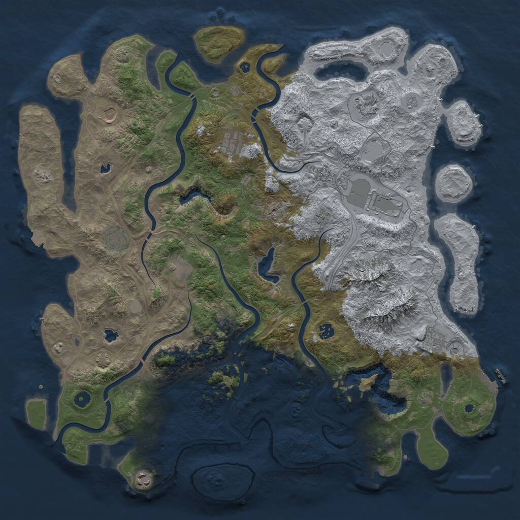 Rust Map: Procedural Map, Size: 5000, Seed: 1794594100, 16 Monuments