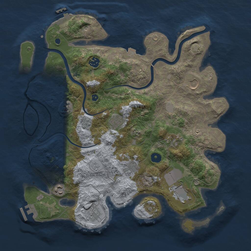 Rust Map: Procedural Map, Size: 3700, Seed: 662331835, 15 Monuments