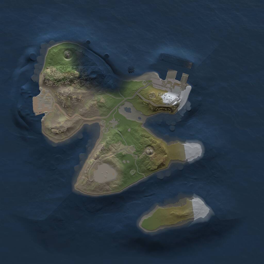 Rust Map: Procedural Map, Size: 1650, Seed: 64241, 2 Monuments