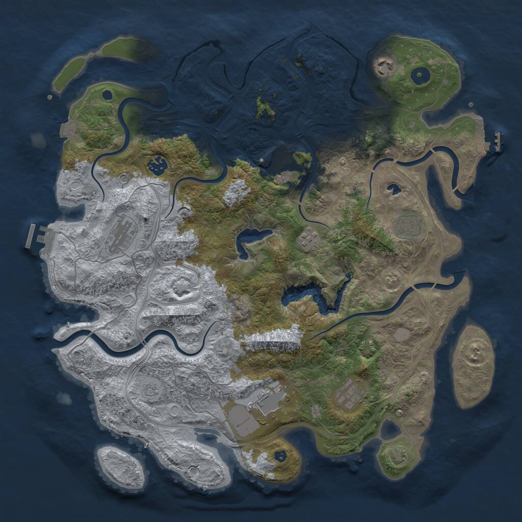 Rust Map: Procedural Map, Size: 4250, Seed: 1117429074, 14 Monuments