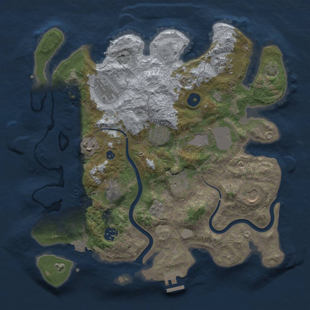 Rust Map: Procedural Map, Size: 3500, Seed: 416274963, 15 Monuments